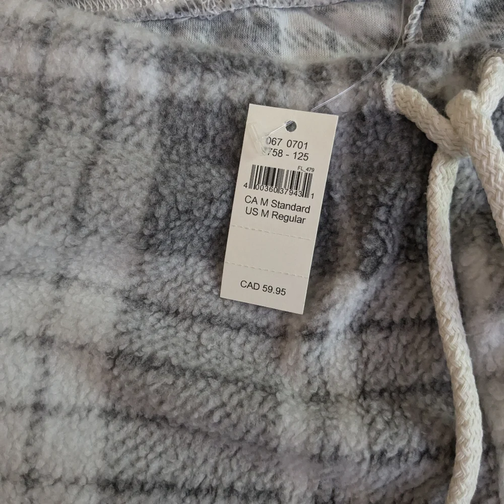 Aerie NWT Gray Plaid Fleece Joggers size M - Picture 3 of 4